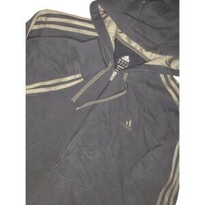 Adidas Men's Long Sleeve Full Zip Hoodie Navy Blue‎ XL Cotton Blend